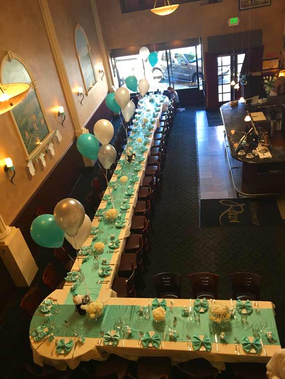 party event seating in the dining room
